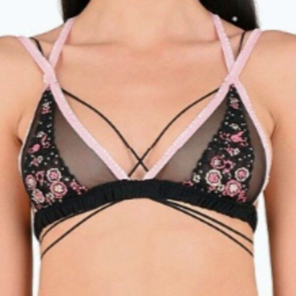For Love and Lemons Azalea Embroidery Bralette M - Picture 3 of 9